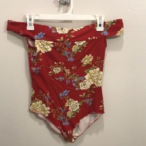 Flowered red bodysuit